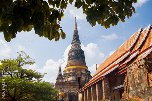 Historic Wat Yai Chai Mongkhon temple in Ayutthaya city, Thailand.
