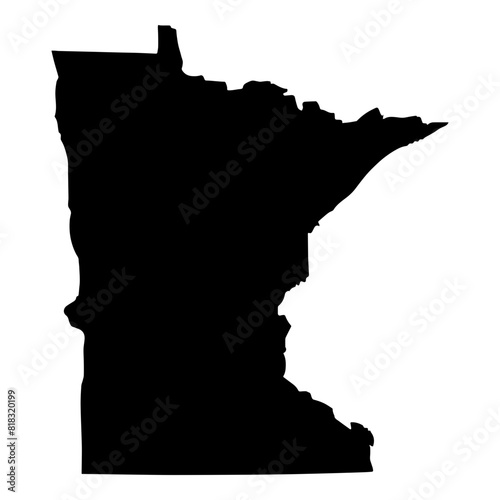 Black solid map of the state of Minnesota