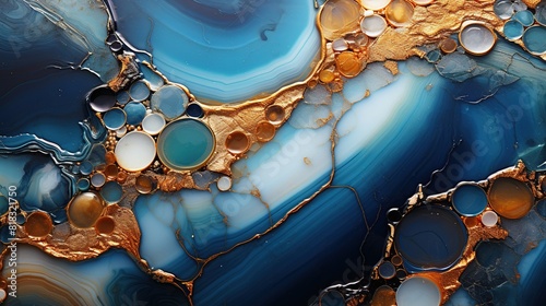 Abstract ocean Natural Luxury. Style incorporates the swirls of marble or the ripples of agate. Very beautiful blue paint