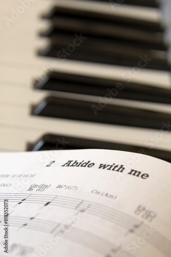 Book Of Music Open On Piano, Close Up