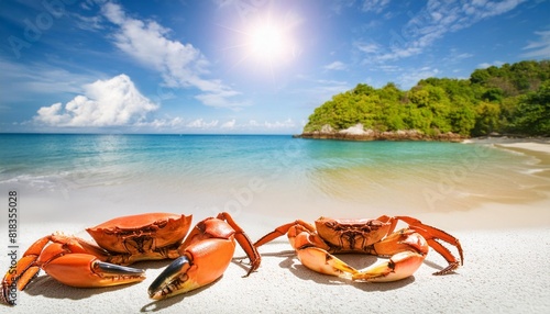 crabs on the sand on the beach