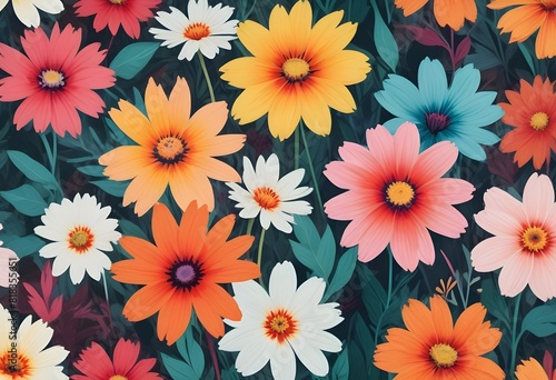 abstract design of flowers background
