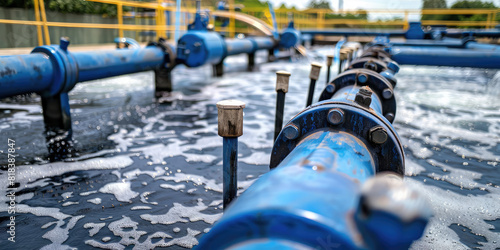 Controlling a quality of water, aerated activated sludge tank at a waste water treatment plant. Clean water, pipes, tank, filter.