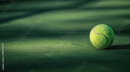 Green Hard Court Tennis Ball with Vivid Texture and Shadow Play