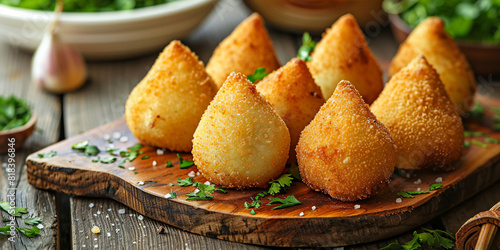 Coxinha on the table, traditional brazilian food