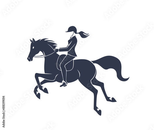 Horse riding girl Equestrian sport. dressage illustration design