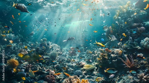 Contrasting Underwater Worlds: Life and Pollution in the Ocean Depths