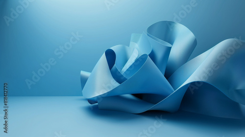 Large Abstract Graphic Object on Blue Background