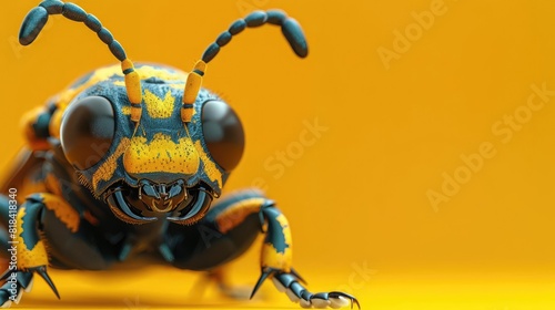 3D insect close-up, Captivating macro insect, detailed, expressive, adorable pose, suitable for educational purposes, scientific illustrations, nature blogs