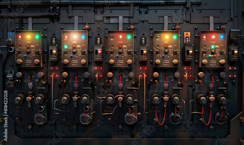 Voltage distributor with automatic switches electrical background