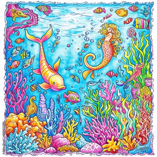 Watercolor book depicting underwater scene with mermaids 🧜‍♀️🎨 Dive into enchanting realms of imagination and beauty, captured in delicate strokes and vibrant hues #MermaidMagic