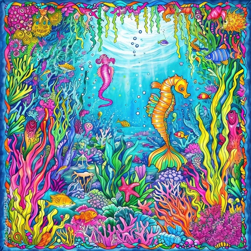 Colorful watercolor book featuring mermaids in the depths of the sea 🧜‍♀️🎨 Dive into a world of vibrant hues and enchanting marine life, sparking joy and imagination #UnderseaWonder