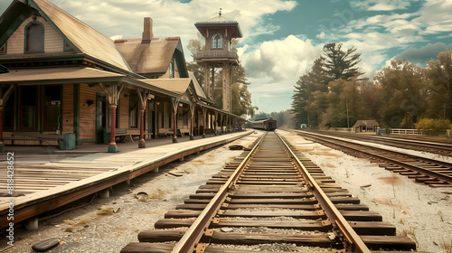 A portrait of old train station