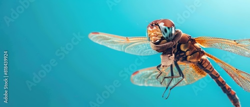 A dragonfly in an aviators outfit