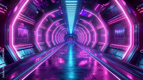 Abstract neon tunnel