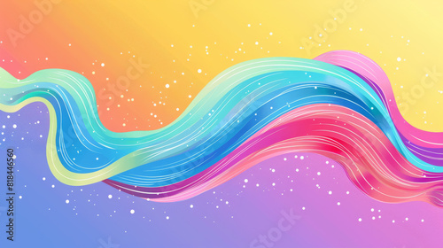 Banner with a subtle rainbow swirl icon on a plain background