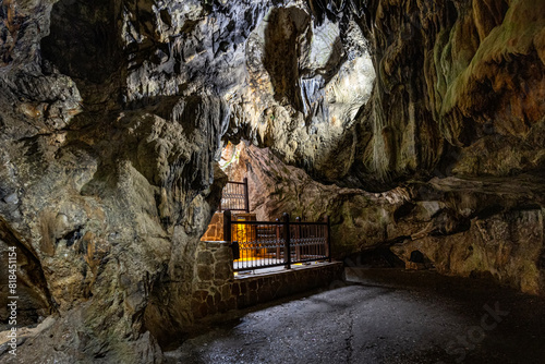 People visiting the sacred place, Eshab-i Kehf Cave ( Seven Sleepers Cave). The Seven Sleepers Ruins or Ashab-ı Kehf Cave located at Tarsus, Turkey, is one of the most visited places in the region.