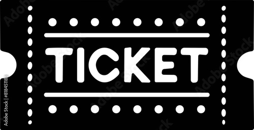 Ticket of Cinema, theater, concert, play, party, event, festival, match black. Realistic template set. Ticket icon for website. vector illustration
