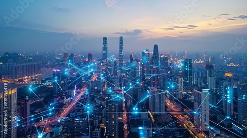 Smart city technologies at work, integrating IoT devices for efficient urban management