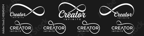 creator Infinity logo design, wordmark creator with Infinity icon combination, vector illustration