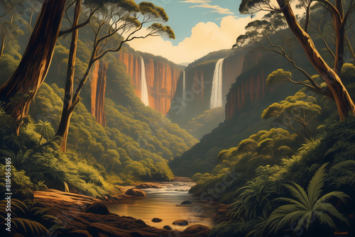 Step into the past with a vintage poster capturing the essence of Springbrook NP, Queensland. Its historic illustration evokes nostalgia and wonder