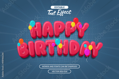 Happy birthday editable text effect