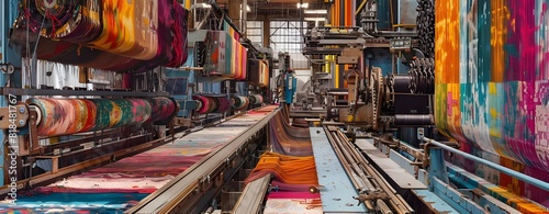  yarn warping machine in a textile weaving factory. Industrial Yarn Warping Process in Factory. High-Tech Yarn Warping Machine for Weaving