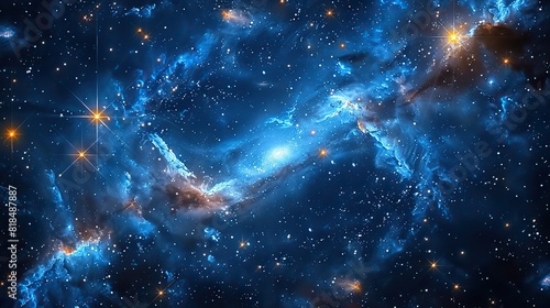 star clusters shining into deep space night sky glittering stars and nebulas fragment of universe.illustration,stock photo