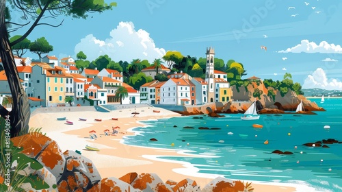 Illustration of Cascais, Portugal