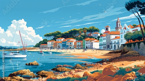 Illustration of Cascais, Portugal