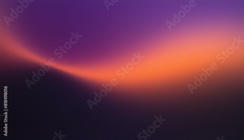 Dark noisy grainy background purple orange black abstract glowing shape poster header cover backdrop design, noise texture banner, copy space