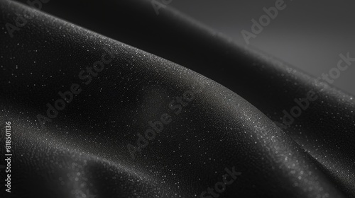 Sleek Black Neoprene Surface Texture Background in High-Resolution Detail