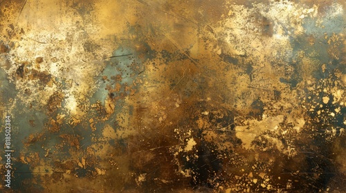 Aged Brass Elegance: Vintage Texture with Warm Golden Tones and Reflective Detail