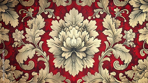 red damask pattern background.stock photo