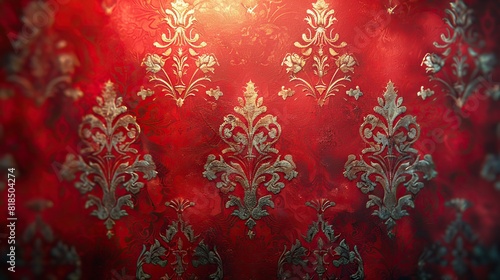 red damask pattern background.illustration