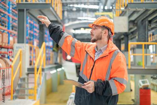 Portrait of a male engineer Take care of the electric locomotive maintenance shop