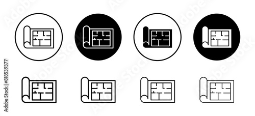 House plan icon. building floor blueprint or draft structure symbol. home architecture or property project layout map vector.