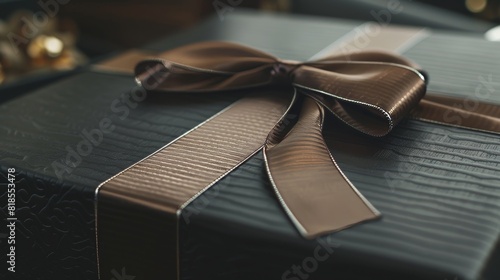 High-end gift box packing, close-up on sealing with glue tape, focusing on the luxurious materials and meticulous application technique