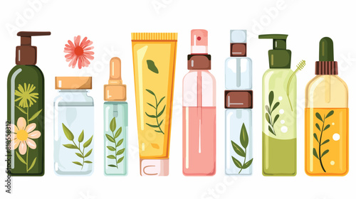 Cosmetic beauty products packages. Hygiene and body style