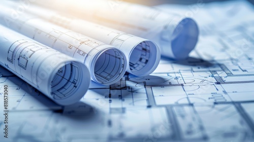 Civil engineering experts meticulously analyze detailed blueprints, laying the groundwork for a successful road infrastructure project.