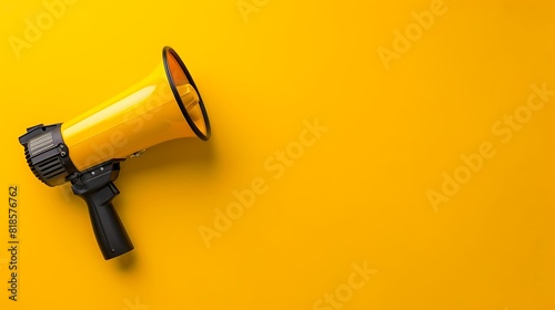 Megaphone on background yellow background