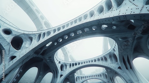 A close-up shot of intricate bridge architecture, emphasizing its design details and engineering marvel, symbolizing innovation and progress.