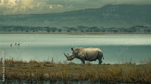 Rhinoceros in the Lake Nakuru National Park, Kenya