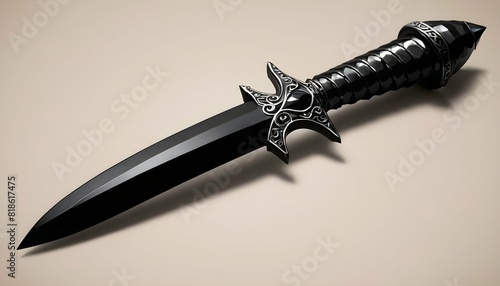 A sleek obsidian dagger its edge as sharp as a se upscaled_4