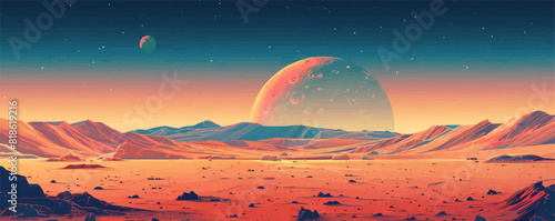 Mars surface vector illustratio