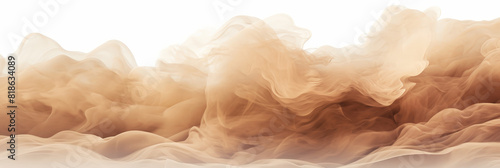 brown smoke cloud background on white background