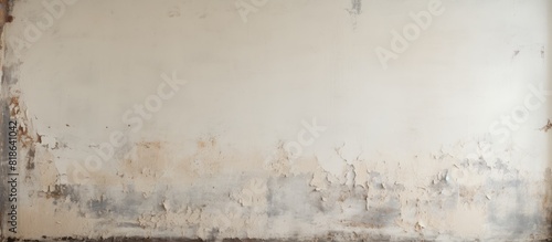 The aged white wall is adorned with peeling paint and damp marks creating an intriguing copy space image