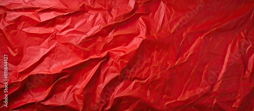 A red background with a copy space image is created by the texture of crumpled paper