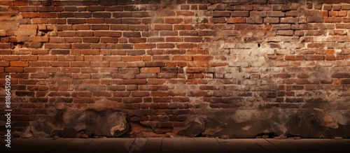 An aged brick wall serves as the backdrop for this copy space image