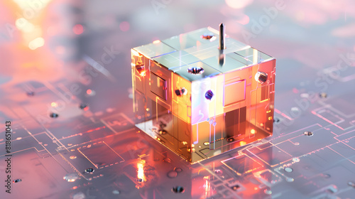 Detailed Isolated View of Xtal Crystal Oscillator on a Bright Background